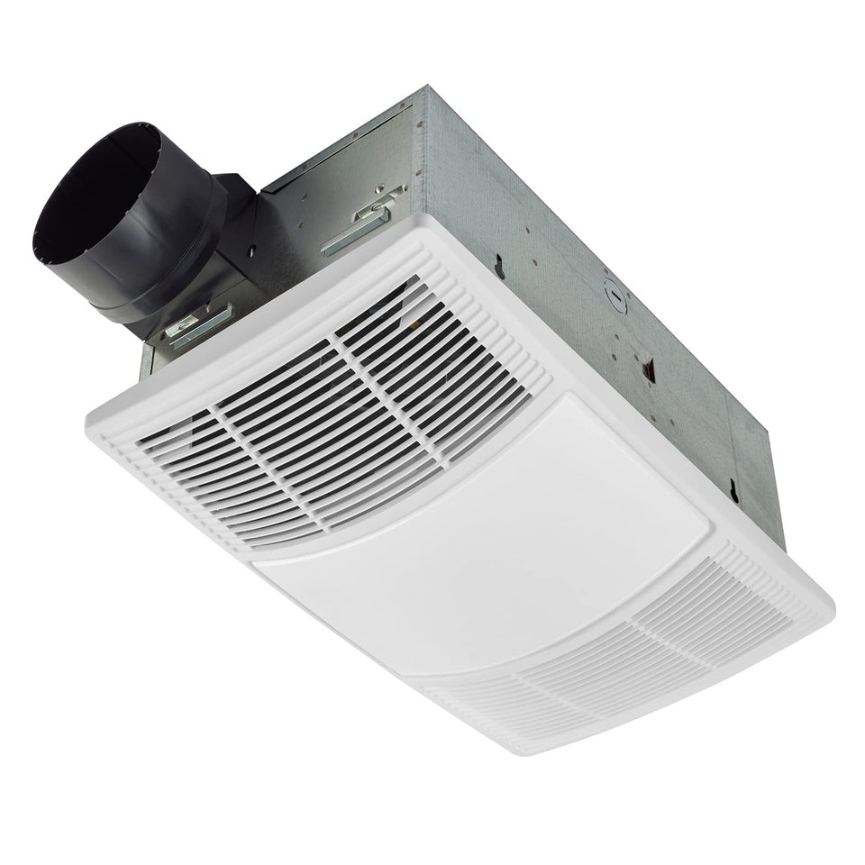 Broan-NuTone PowerHeat front view with white grille for quiet bathroom ventilation
