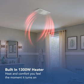 White grille close-up on PowerHeat unit with modern bathroom appeal