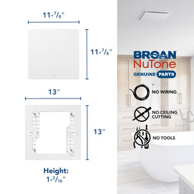Broan-NuTone RCM700 two-piece design with springs and magnet.