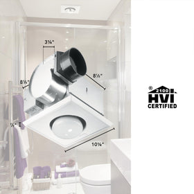 Broan-NuTone sturdy steel housing showing easy-install features.