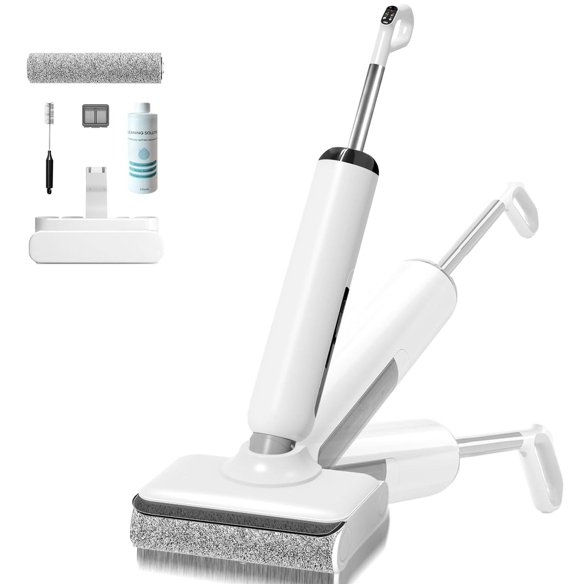 BROBIG wet-dry vacuum mop with 180-degree lay-flat design cleaning under furniture