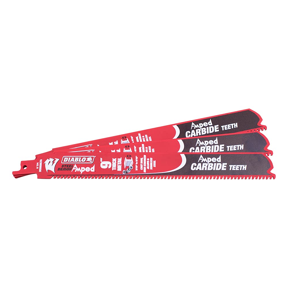 Brock Diablo Steel Demon Amped blade close-up highlights amplified carbide teeth for tough metal cuts.