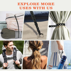 Brolena Modular Straps securing a water bottle on a backpack.