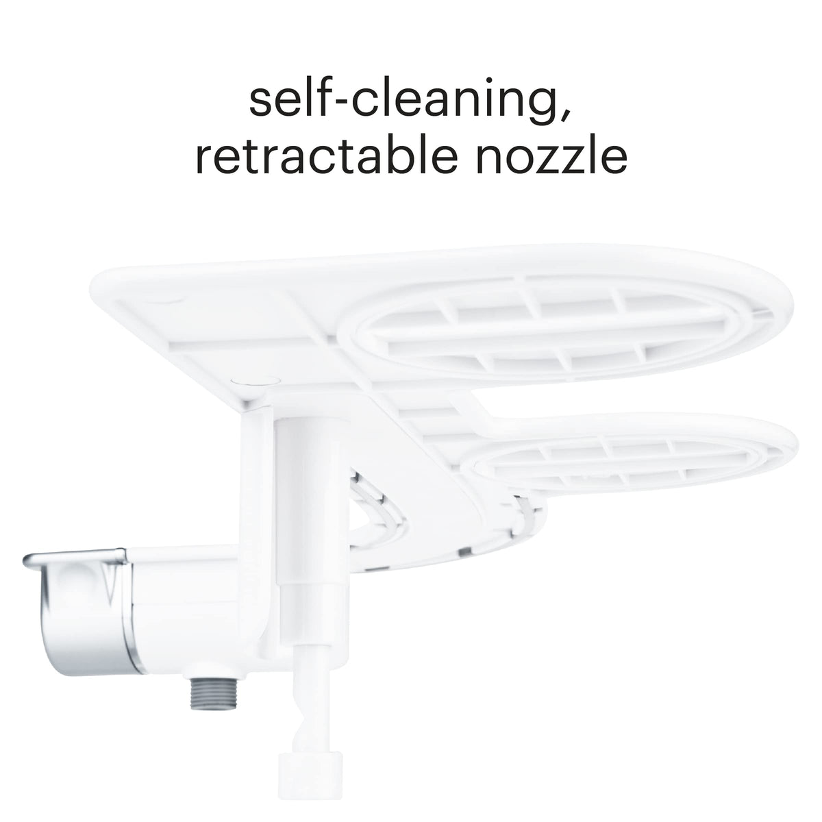 Ambient-temperature water wash from Brondell SS-150 delivers a gentle cleanse