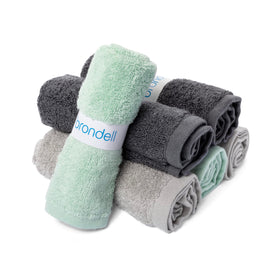 Brondell Bamboo Bidet Towels folded on the counter, ready for a soft, absorbent dry.