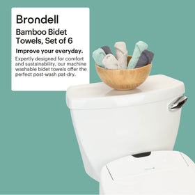 Brondell Bamboo Bidet Towels in mesh bag, protected during washing and ready for reuse.