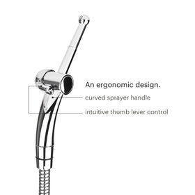 Brondell CleanSpa ergonomic design aligns with the body for thorough cleansing.