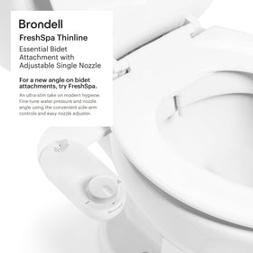 Brondell Fresh Spa FSA-15 retractable nozzle in action for hygienic use.