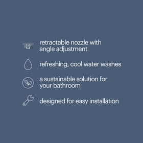 Brondell Fresh Spa FSA-15 thinline profile shows slim installation saving toilet space.