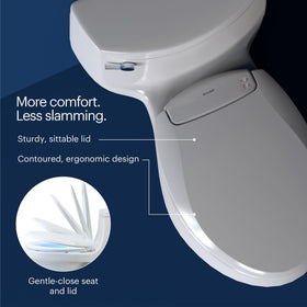 Brondell LumaWarm white finish complements modern bathrooms.