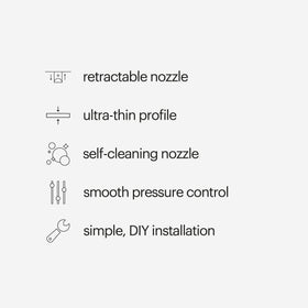 Protective nozzle guard on Brondell SS-150 for reliable rinsing