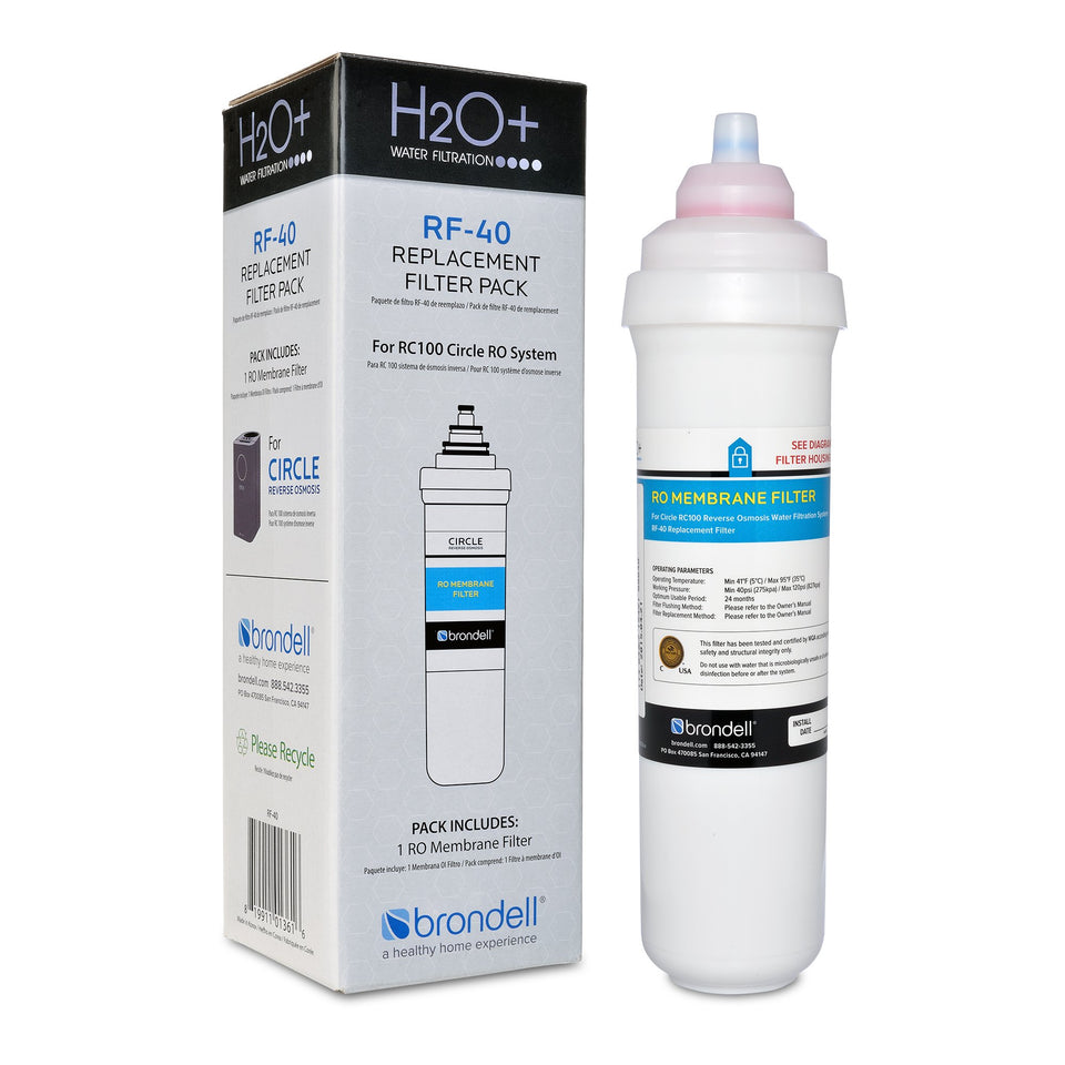 Brondell RF-40 membrane filter for Circle under-sink system improves water quality.