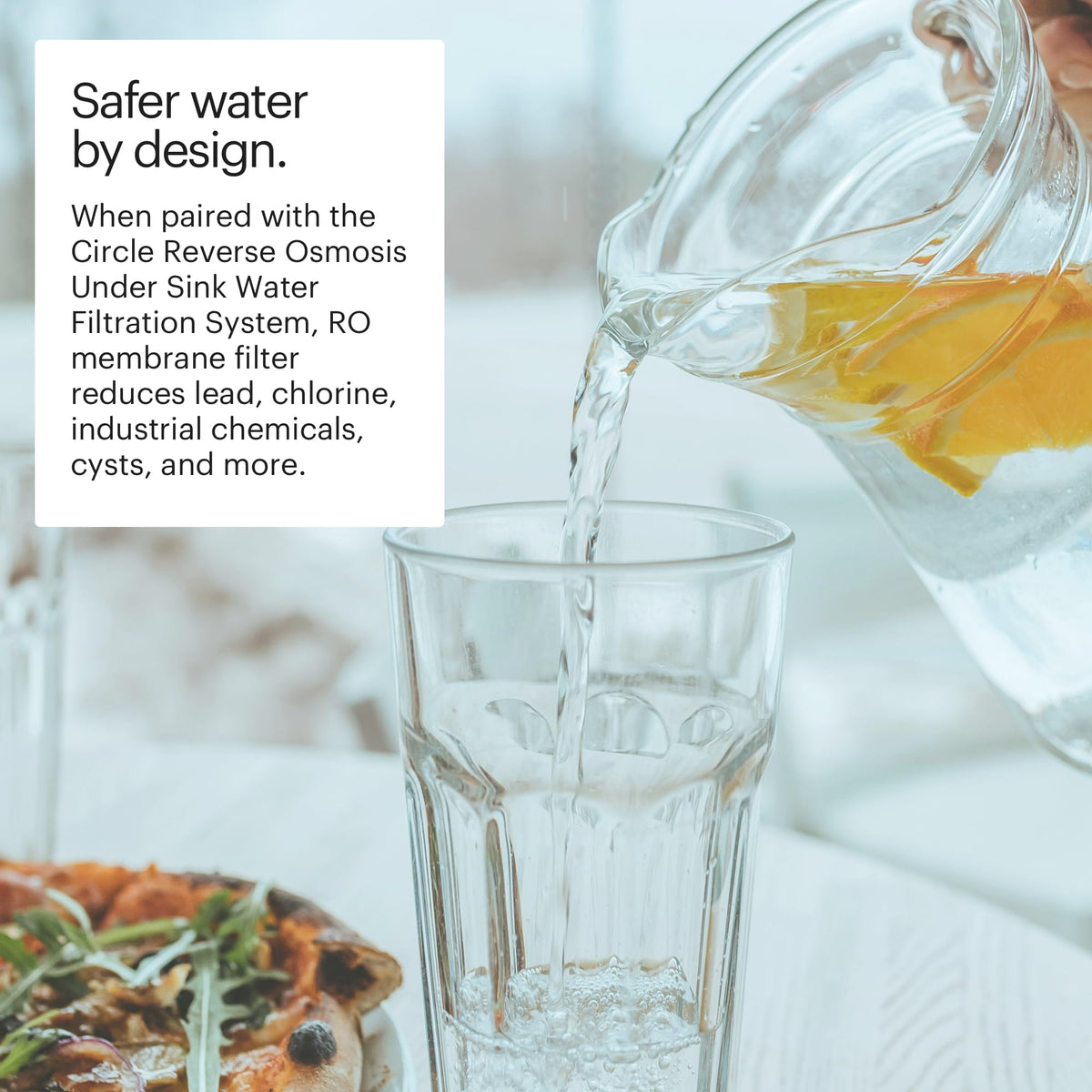 Compact design fits under-sink installations cleanly.