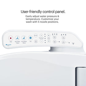 Brondell SE400-EW oscillating nozzle provides thorough cleansing.
