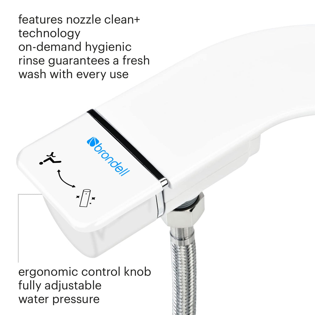Brondell SimpleSpa Thinline metal braided hose for durable connections