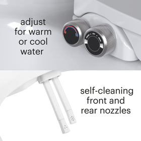 Brondell Swash EcoSeat 102 adjustable water pressure via chrome dial.