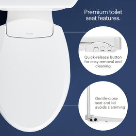 Brondell Swash EcoSeat 102 front wash nozzle provides thorough cleansing.