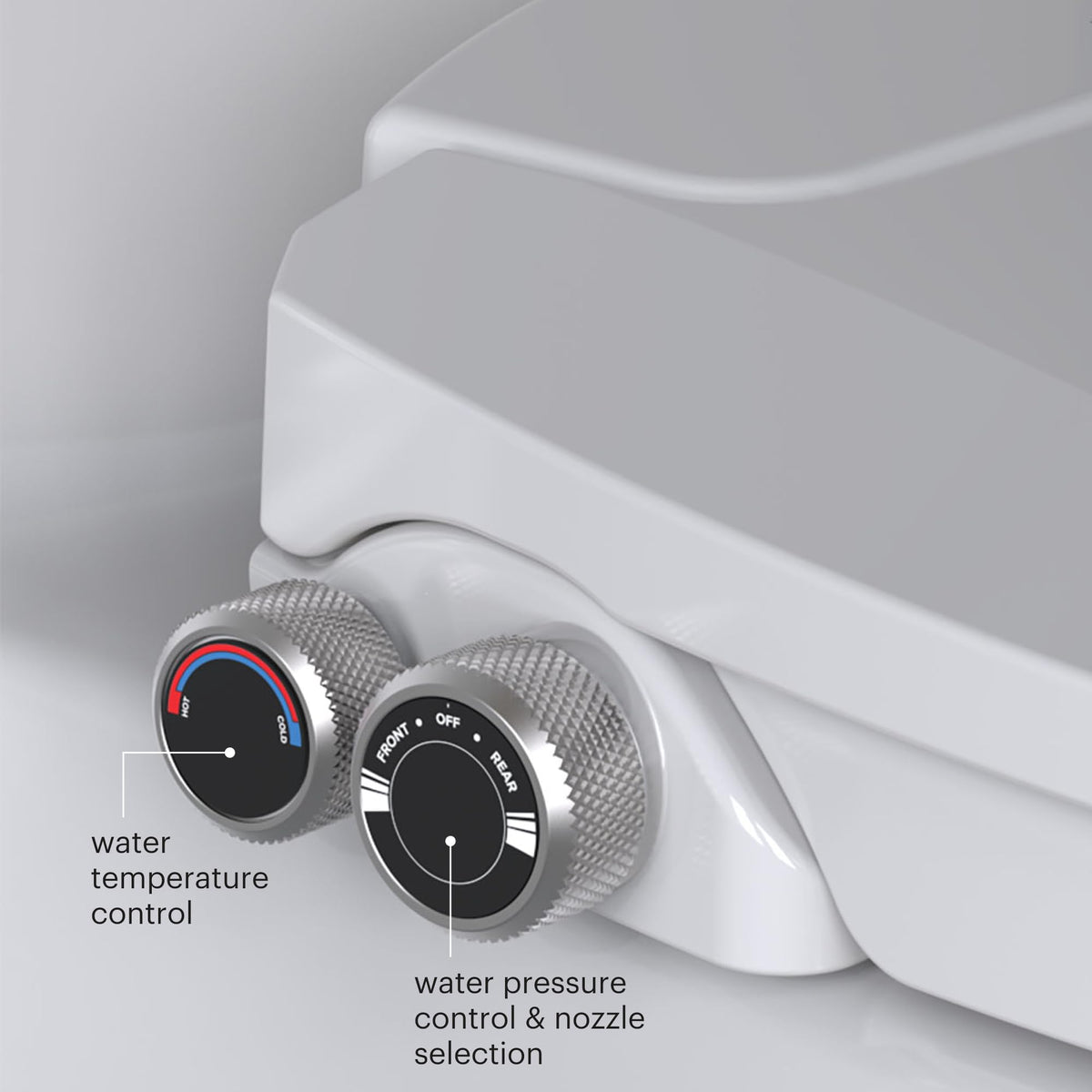 Brondell Swash EcoSeat 102 fits round toilets, blending with bathroom decor.