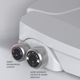Brondell Swash EcoSeat 102 fits round toilets, blending with bathroom decor.
