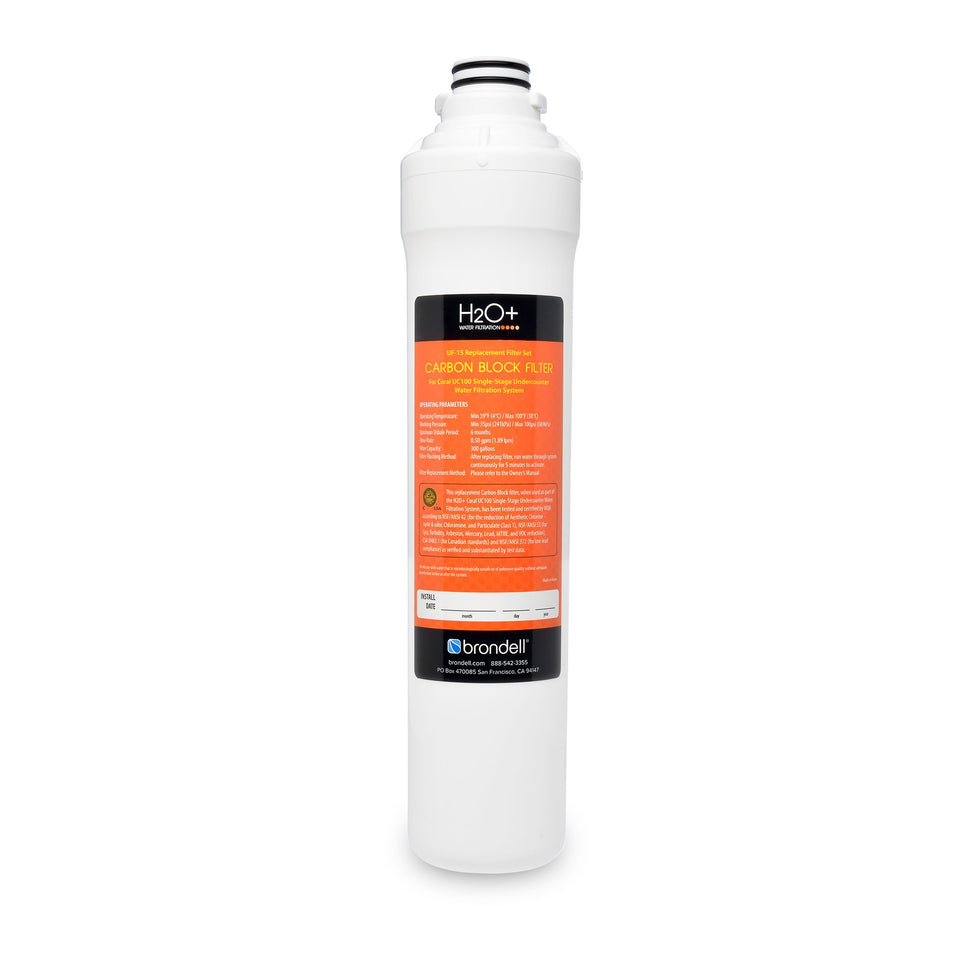 Brondell UF-15 twist-seal installation demonstrates easy replacement for fresher-tasting water.