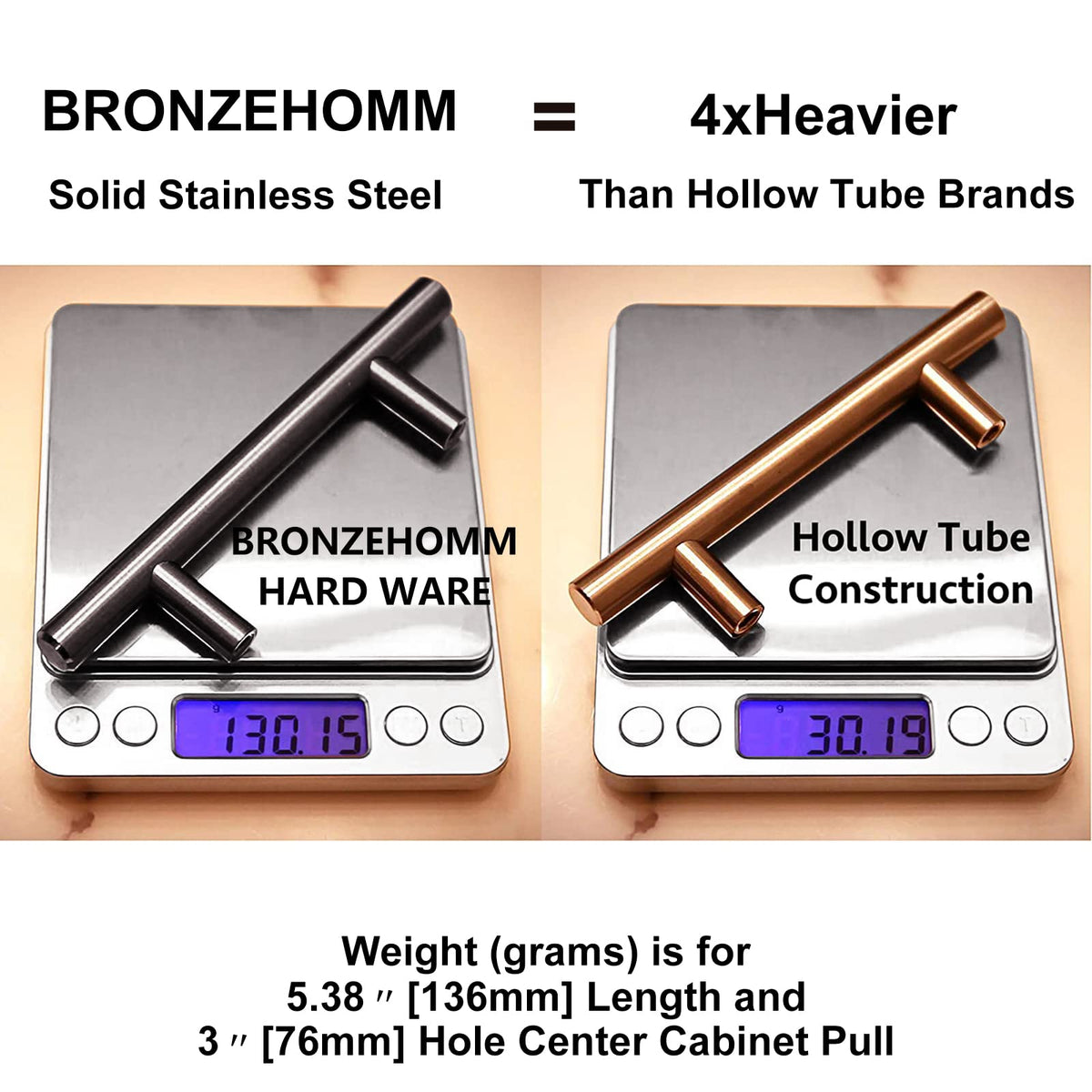 BRONZEHOMM 5.38 inch drawer pulls enhance kitchen cabinets