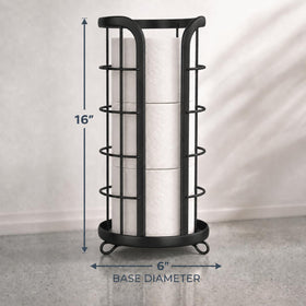 Brookstone black finish toilet paper holder adds modern elegance to any bathroom