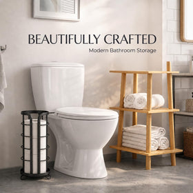 Brookstone open-top easy-fill design simplifies restocking toilet paper