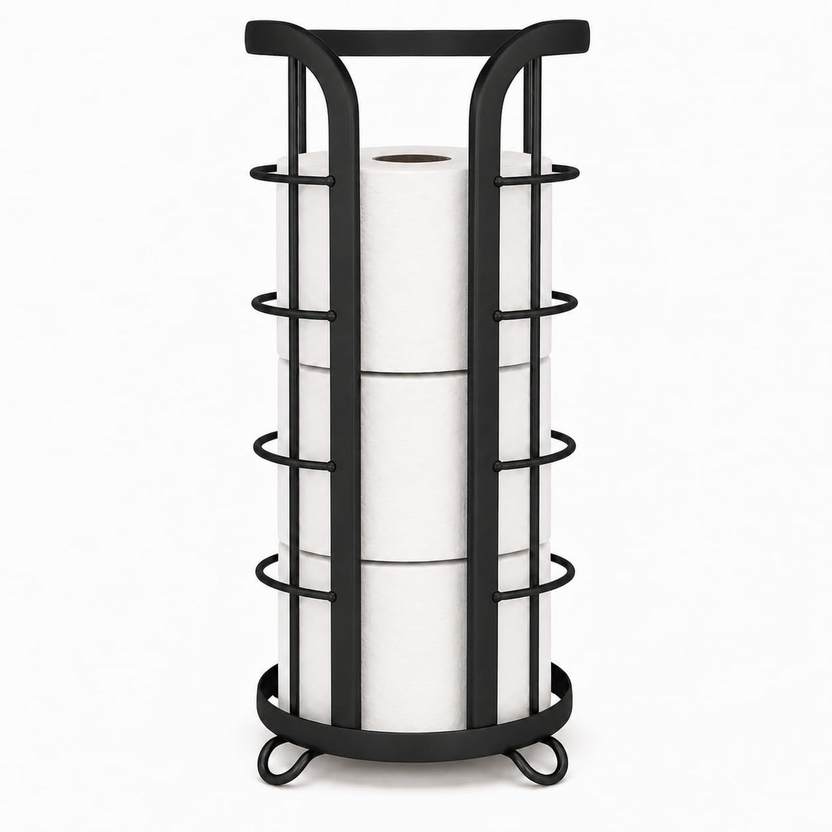 Brookstone toilet paper holder stand storage with organized extra rolls