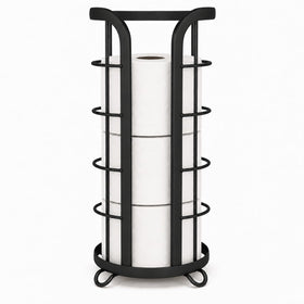 Brookstone toilet paper holder stand storage with organized extra rolls