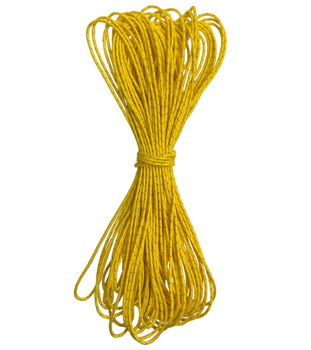 Brother Yixiu Dyneema reflective rope 2mm coiled close-up shows durability and visibility