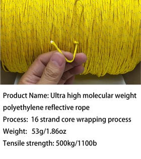 Brother Yixiu Dyneema reflective rope 2mm for kite surfing, lightweight and strong
