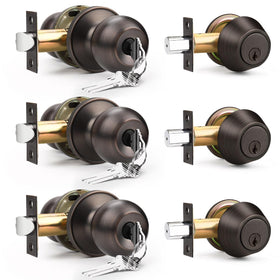 Brotima 3-pack entry door lockset exterior view shows secure front door hardware.