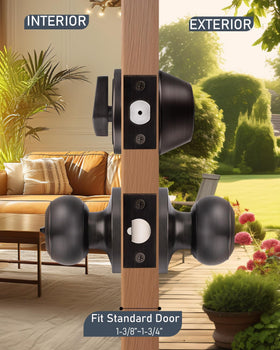 Brotima adjustable latch close-up demonstrates universal backset compatibility.