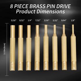 BRSUNAVOM brass punch 1-8 inch diameter for accurate pin driving in metal or wood.