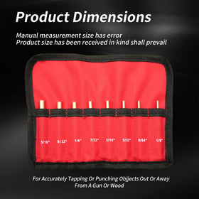 BRSUNAVOM brass punch set stored in red pouch for organized workshop use.