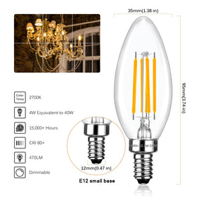 Brtstiun 4W LED bulb mirrors 40W incandescents, saving energy.