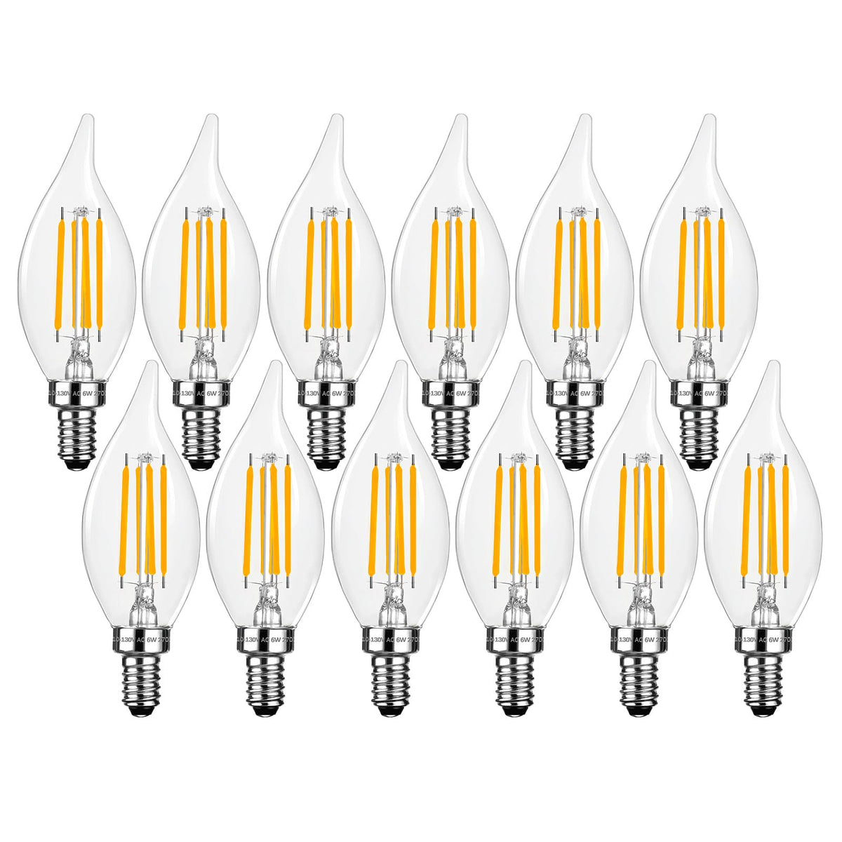 Brtstiun E12 candlebulb dimmable for ambient dining fixtures.