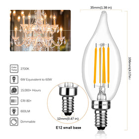 Brtstiun E12 LED bulb 2700K soft white for cozy spaces.