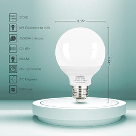 Brtstiun G25 non-dimmable bulb ensures steady warm glow.