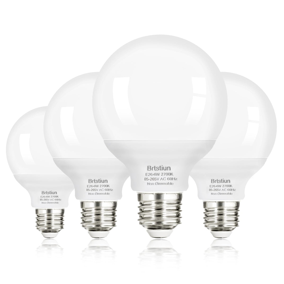 Brtstiun G25 LED round vanity bulb for makeup mirrors with energy efficiency.