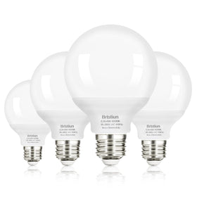 Brtstiun G25 bulbs front view with compact globe for efficient vanity lighting.