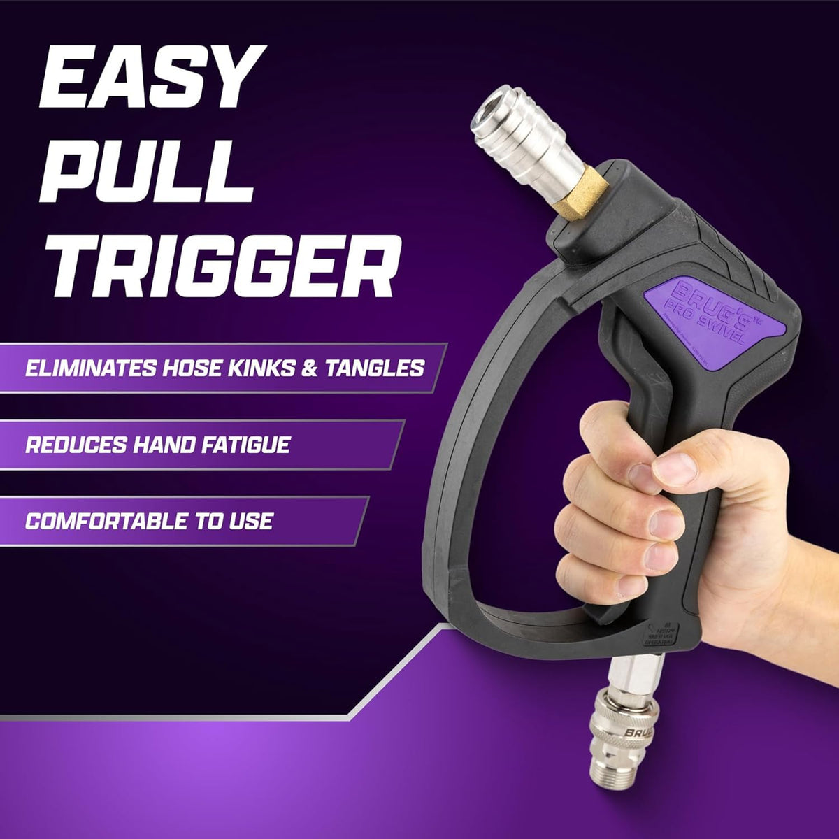 Brug's Pro Swivel Gun V2.0 stainless steel body during heavy-duty cleaning