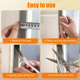 Bruiefpap easy installation back-adhesive line demonstrates quick DIY door sealing.
