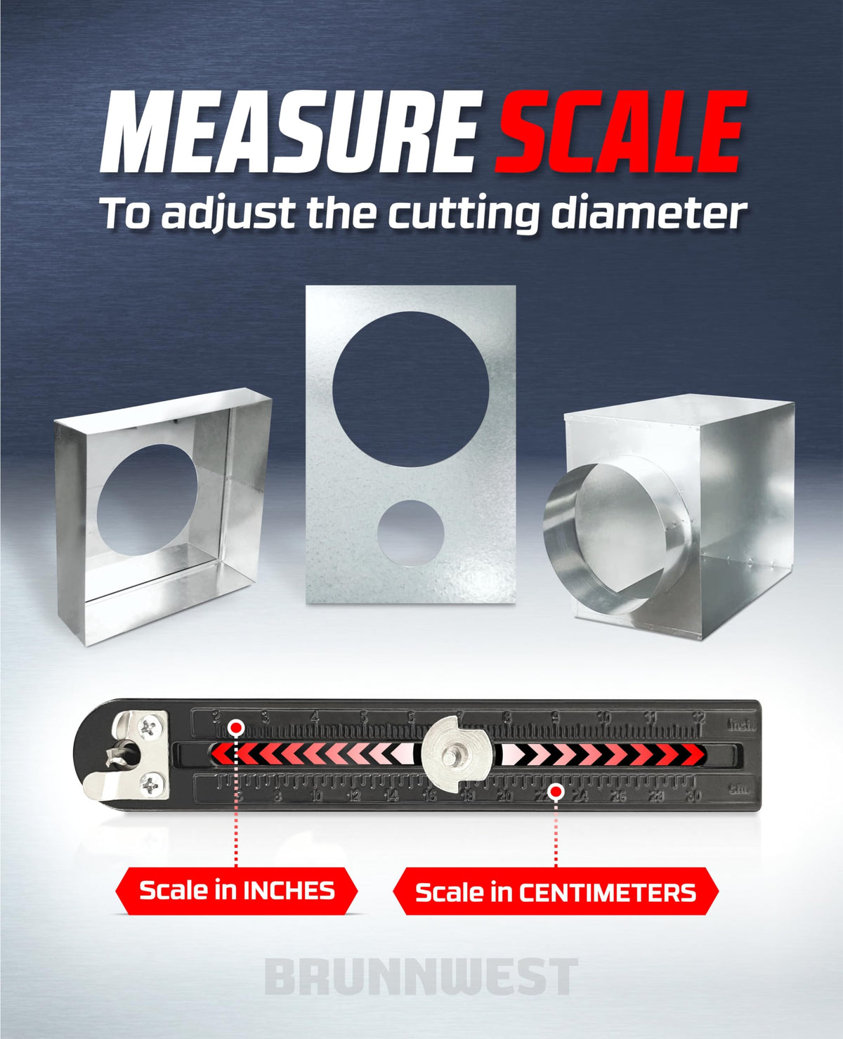BRUNNWEST ergonomic handle offers comfortable use during duct work.