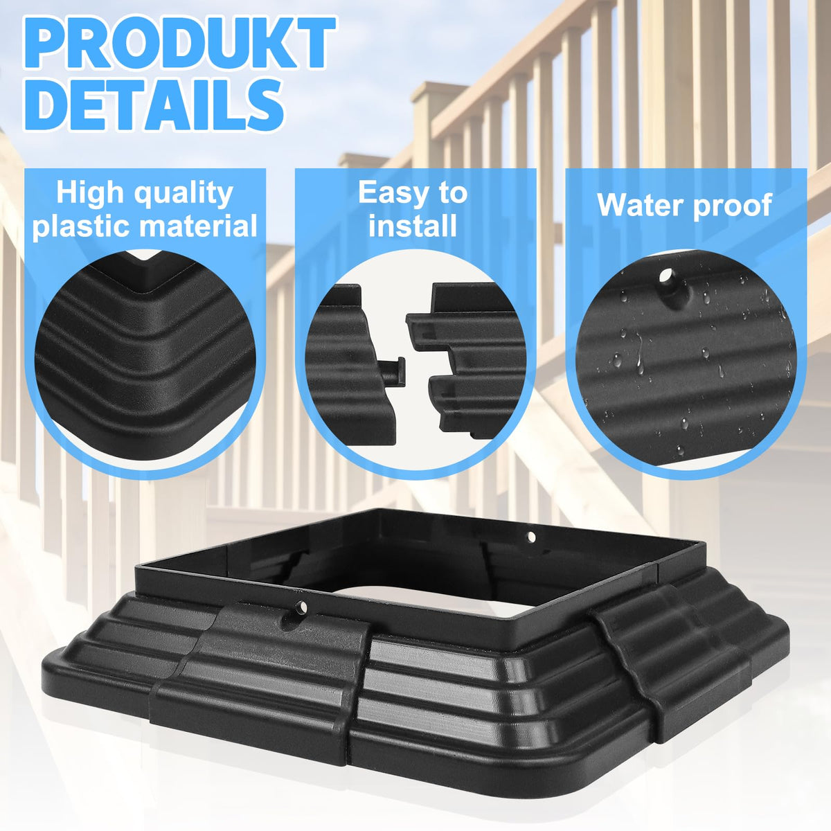 Bruwaa vinyl post skirts clip-on for quick porch upgrades