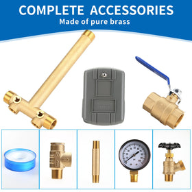 Brvclon brass drain valve for easy relief and maintenance.