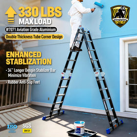 Bryner Step Folding Ladder in 7-in-1 configurations for versatile jobs.