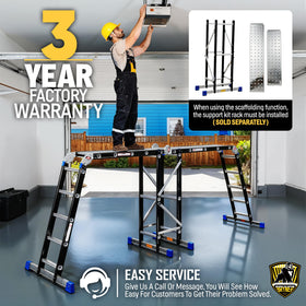 Bryner Step Folding Ladder ready for garage or work-site use.