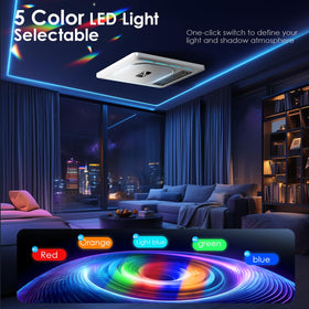BSEED RGB light option creates ambient mood for movie nights.