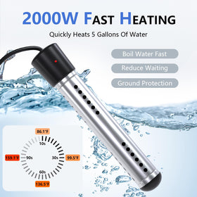 BSEED immersion water heater with stainless guard for safety